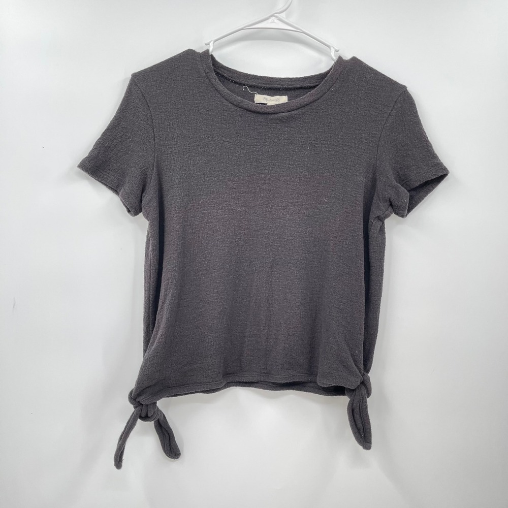Madewell Tie-Waist T-Shirt Top Textured Knit Short Sleeve‎ Casual XS